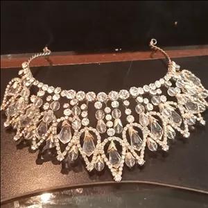 تاج عروس عربی ، مدل  ژله ای ، سایز بزرگ ، بدنه  استیل رنگ ثابت ، نگین اتم  ،کد 019