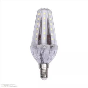 لامپ شمعی بلالی پرنور ، 6 وات، LED SMD، بدنه شفاف، مارک رهنما  مدل ZB48  پایه E14،سه سال ضمانت