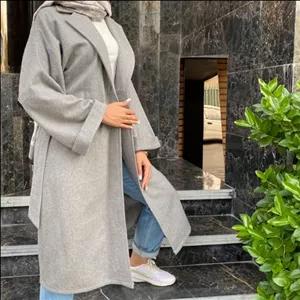 پالتو فوتر بلند طوسی روشن