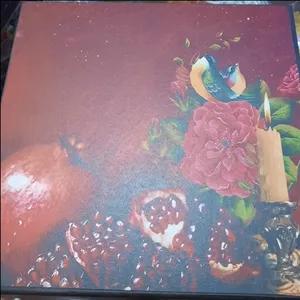 جعبه چوبی پذیرایی کادویی خشکبار چای و  تی بک و دمنوش و میوه خشک طرح اناریلدایی دکوپاژ 12 خانه مدل L کد 118