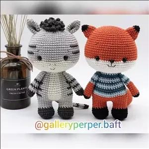 عروسک روباه کوچولو  و گورخر(دستبافت)( تکی)