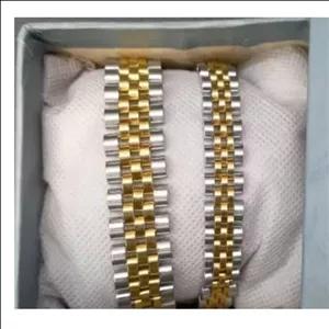 ست دستبند رولکس استیل ست دستبند کاپلی خانم و آقا،ارسال رایگان،تست واکتس شده،رنگ ثابت،مناسب استفاده دائم وهدیه،کار  استیل