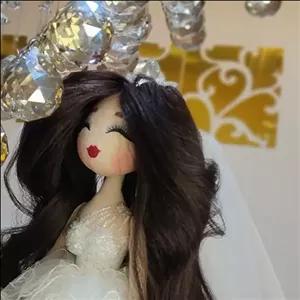 عروسک دست ساز پارچه ای و دکوری عروس کد 13 به همراه جعبه کادویی