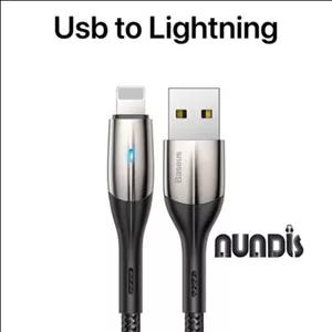 کابل شارژ لایتنینگ  بهUsBاورجینال  Baseus فست شارژیک متری مشکی  