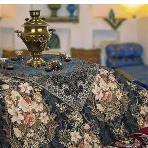 لحاف کرسی آریانا مدل یلدا رنگ سرمه ای 3در3 متر