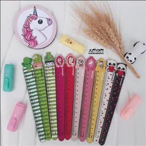 خط کش چوبی 15 سانتی متری در طرح های یونیکورن، کاکتوس، پاندا 