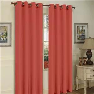 پرده کتان گارنت رنگ صورتی تیره