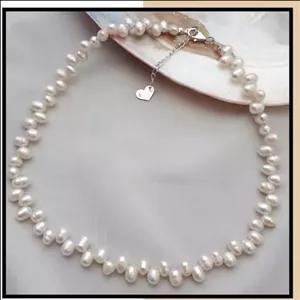 گردنبند مروارید پرورشی اصل با نقره ( یاقوت گالری)