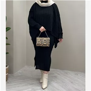 ست سارافون شنل بافت زنانه پاییزه الیشکا