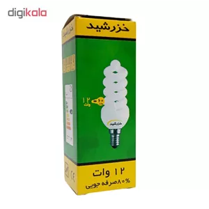 لامپ کم مصرف 12 وات خزرشید مدل KH124 پایه E14 بسته 5 عددی 26X