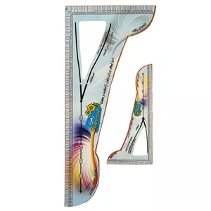 خط کش خیاطی زمرد مدل گونیا جزوه نویسی کد 02 مجموعه 2 عددی E6M