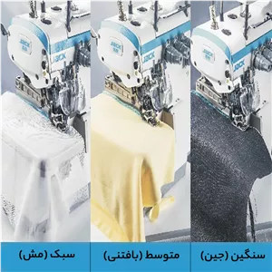 چرخ خیاطی صنعتی سردوز سه نخ جک مدل E4-3 به همراه میز و پایه