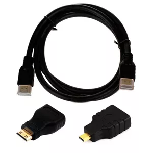 کابل HDMI به HDMI بلک مدل ALL in ONE طول 1.5 متر همراه مبدل MICRO HDMI و MINI HDMI HGF