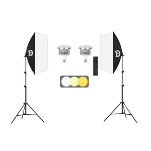 کیت دو شاخه ویدیو لامپ Diamond video lamp kit with softbox with tripod