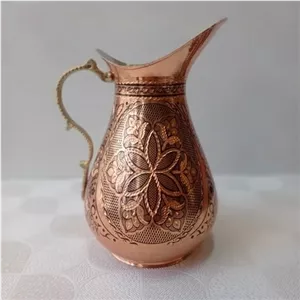 پارچ مسی الماس تراش سیاه قلم سایز 2 بزرگ اردکی