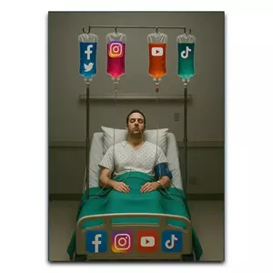 تابلو اعتیاد سوشال مدیا