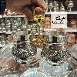 جاقاشقی مسی گلبرگ جا قاشق کروم جا قاشقی مسی نقره ( جاقاشق کارد و چنگال گل ) 