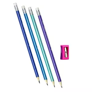 مداد مشکی تیپ تاپ مدل دانا به همراه تراش مجموعه 5 عددی مدل 1