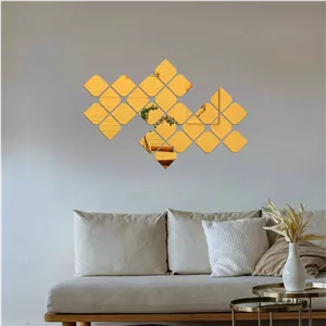 آینه پلکسی گلس مدل نیلوفر دکوراتیو کد N5-2 مجموعه 24 عددی E5M