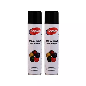 اسپری رنگ مشکی براق کاسپین مدل cas2 حجم 300 میلی لیتر مجموعه 2 عددی Uya