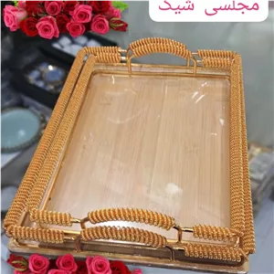 سینی بامبو دور طلایی کف بامبو