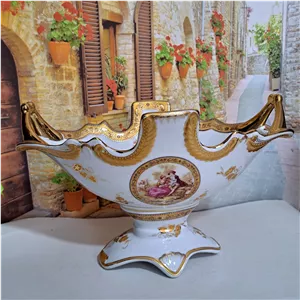 میوه خوری چینی لمونژ اورجینال طلایی کم یاب مدل پایه دار خاص ارسال پسکرایه 