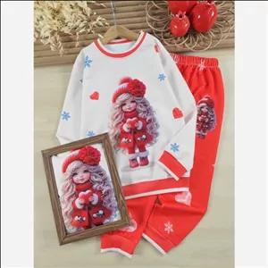 بلوز و شلوار دختر و قلب قرمز 