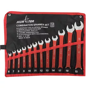 آچار یک سر تخت یک سر رینگی هانتر کد HN-12 مجموعه 12عددی KXT