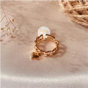 انگشتر زنانه ژوپینگ مدل آویز قلب دار - با بهترین کیفیت 