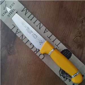 چاقو آشپزخانه اکبری دسته زرد کد P725 بسته 1 عددی ارسال رایگان
