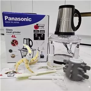 خردکن پاناسونیک 4 لیتر 6+4 تیغ تیتانیوم، موتور حک شده همراه با سیر پوست کن و همزن مدل 220-کد93