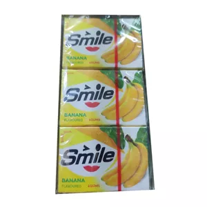 آدامس موزی اسمایل شیرین عسل - 18 بسته 6 عددی Sfp