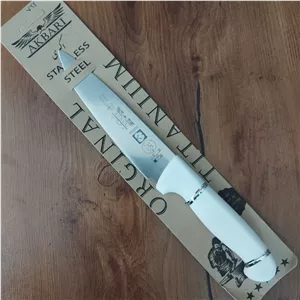 چاقو آشپزخانه اکبری دسته سفید کد 722 بسته 1 عددی