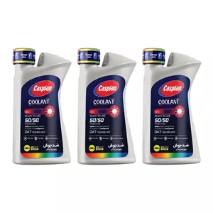 ضدیخ و ضدجوش آماده مصرف 50 به 50 کاسپین مدل COOLANT حجم 930 میلی لیتر بسته 3 عددی
