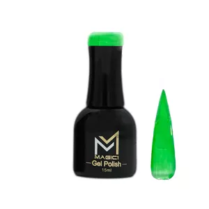لاک ژل ناخن آبنباتی مجیک مدل GLAZE شماره 011 رنگ سبز ملایم براق