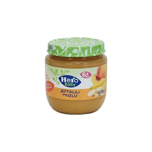پوره میوه با طعم موز و هلو هرو بیبی - 120 گرم