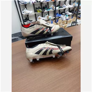 کفش فوتبال چمن آدیداس استوکدار بلینگام Predator Edge 2025 رنگ کرم مشکی یا بژ Adidas Predator رئال مادرید