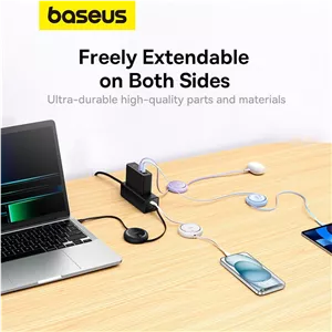 کابل USB-C بیسوس مدل Free2Draw Mini Retractable 100W طول 1 متر