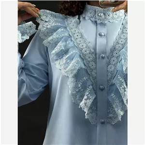 شومیز مزونی در رنگبندی خرجکار گیپور  شومیز آبی شومیز قرمز شومیز سبز شومیز مشکی شومیز نسکافه ای 