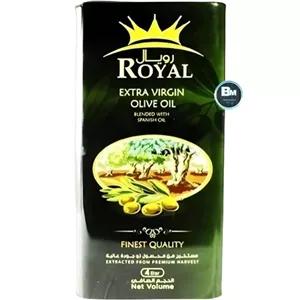 روغن زیتون رویال قوطی 4 لیتری اصل Royal Extra Virgin Olive Oil 4L