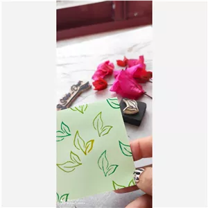 مهر دستساز برگ کوچک چای دو پر