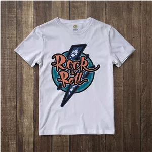 تی شرت آستین کوتاه مردانه هومرو مدل TW300 طرح Rock and roll - با بهترین کیفیت