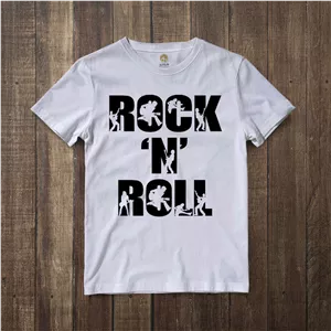 تی شرت آستین کوتاه مردانه هومرو مدل TW307 طرح Rock and roll - با بهترین کیفیت