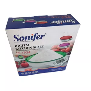 ترازو آشپزخانه دیجیتال سونیفر مدل SF-1924 حداکثر ظرفیت قابل اندازهگیری 5 کیلوگرم با دقت اندازهگیری 2 گرم KEM