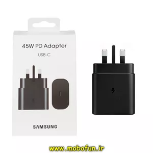 شارژر اصلی گوشی Galaxy Tab S9 Plus - X810 سامسونگ تک پورت 45W وات سامسونگ Type-C سه پین سوپر فست شارژ رنگ مشکی گارانت...