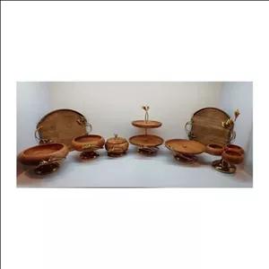 ظروف پذیرایی لیلیوم چوبی و برنجی