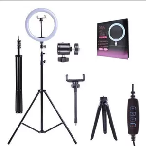 رینگ لایت مدل ZMX260قطر رینگ 10 اینچ 26 سانت داری نور سفید ، زرد و نچرال 
