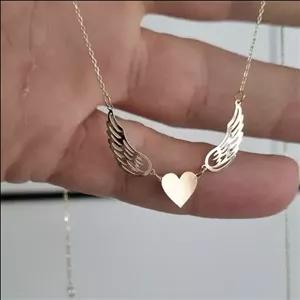 پلاک زنجیر  بال فرشته 45سانت طول با وزن 2ونیم گرم و جنس نقره