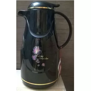فلاسک 1 لیتر REP بدنه پلاستیکی کلیددار شیشه صورتی ون پارس - رنگ مشکی 