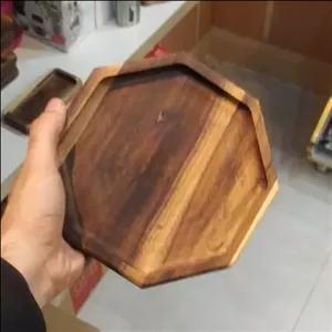 سینی سرو چوبی قهوه و چایی 18 سانتی متر